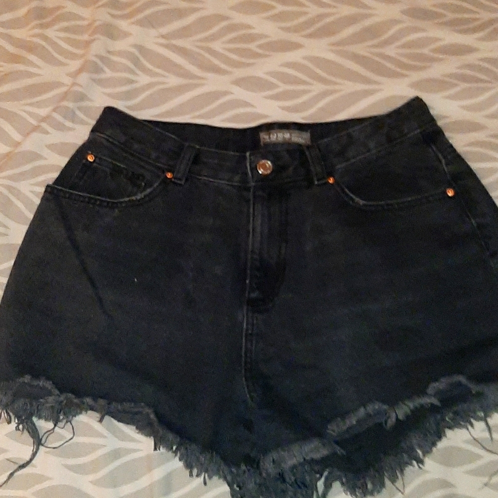 Washed out black never worn denim shorts